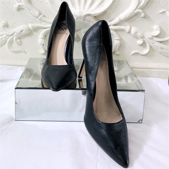 Vince Camuto Black Leather Pumps main image 3